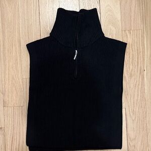 Black Sleeveless Turtleneck Sweater